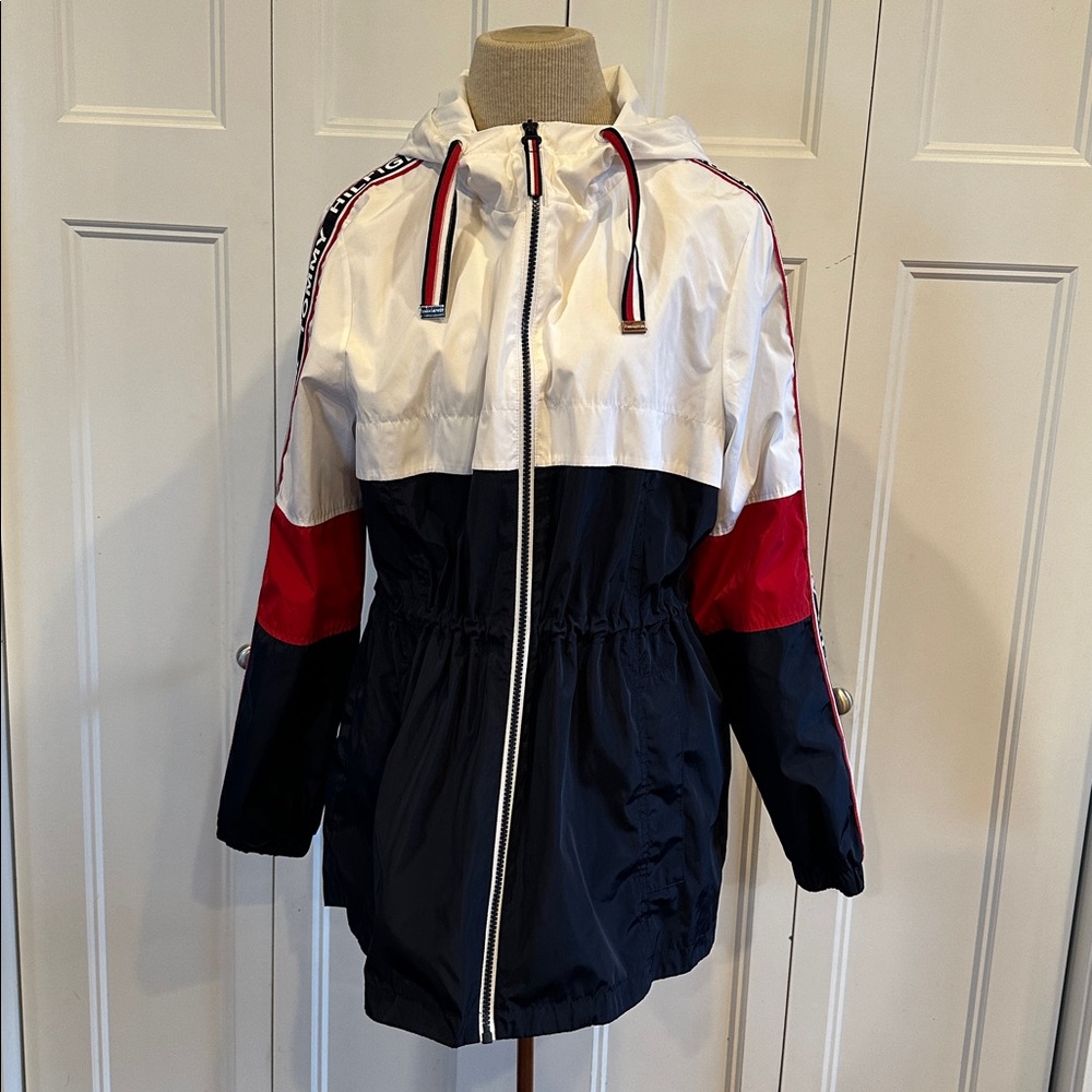 Tommy Hilfiger Women's Red, White, and Navy Jacket